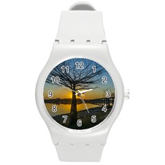 Grande Stream Landscape, Flores, Uruguay002 Round Plastic Sport Watch (m) by dflcprintsclothing