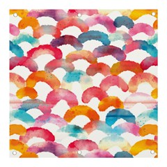 Rainbow Pattern Banner And Sign 3  X 3  by designsbymallika