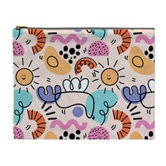 Abstract Doodle Pattern Cosmetic Bag (xl) by designsbymallika