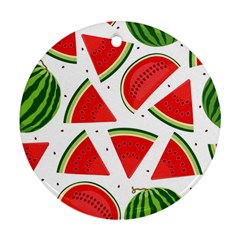 Watermelon Cuties White Ornament (round) by ConteMonfrey