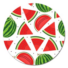 Watermelon Cuties White Magnet 5  (round) by ConteMonfrey