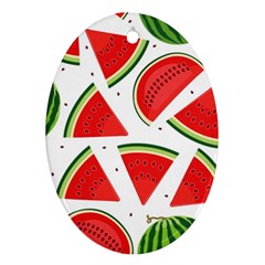 Watermelon Cuties White Oval Ornament (two Sides) by ConteMonfrey