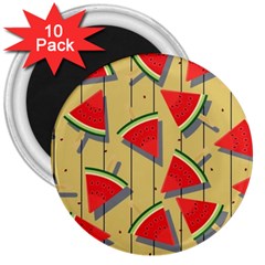 Pastel Watermelon Popsicle 3  Magnets (10 pack) 