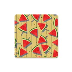 Pastel Watermelon Popsicle Square Magnet