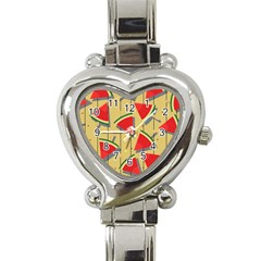 Pastel Watermelon Popsicle Heart Italian Charm Watch