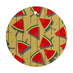 Pastel Watermelon Popsicle Round Ornament (Two Sides)
