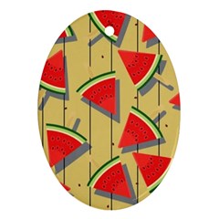 Pastel Watermelon Popsicle Oval Ornament (Two Sides)