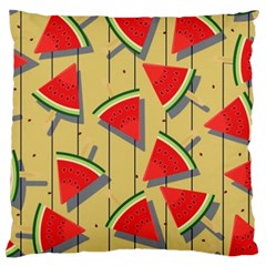 Pastel Watermelon Popsicle Large Flano Cushion Case (Two Sides)