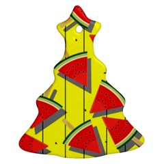 Yellow Watermelon Popsicle  Christmas Tree Ornament (two Sides) by ConteMonfrey