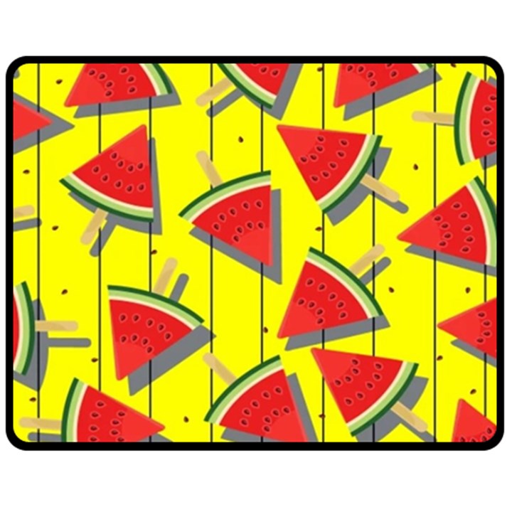 Yellow Watermelon Popsicle  Double Sided Fleece Blanket (Medium) 