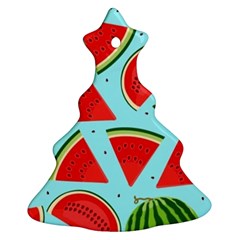 Blue Watermelon Christmas Tree Ornament (two Sides) by ConteMonfrey