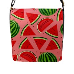 Red Watermelon  Flap Closure Messenger Bag (l) by ConteMonfrey