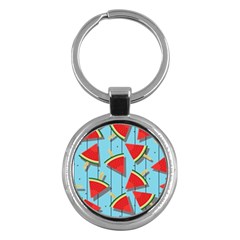 Blue Watermelon Popsicle  Key Chain (round) by ConteMonfrey