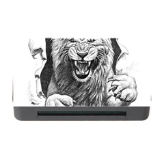 Drawing Angry Male Lion Roar Animal Memory Card Reader With Cf by danenraven