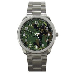 Military Background Grunge Sport Metal Watch by Wegoenart