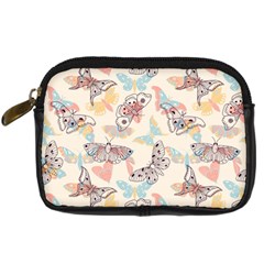 Pattern-with-hand-drawn-butterflies Digital Camera Leather Case