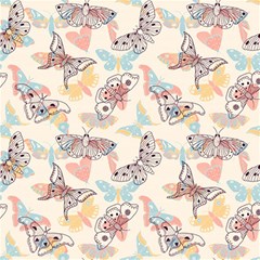 Pattern-with-hand-drawn-butterflies Play Mat (square) by Wegoenart