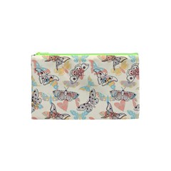 Pattern-with-hand-drawn-butterflies Cosmetic Bag (xs) by Wegoenart