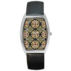 Seamless-mexican-pattern Barrel Style Metal Watch by Wegoenart