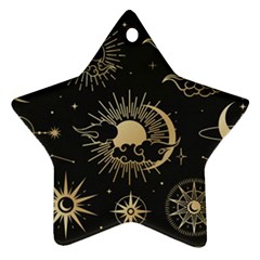 Asian-set-with-clouds-moon-sun-stars-vector-collection-oriental-chinese-japanese-korean-style Star Ornament (two Sides) by Wegoenart