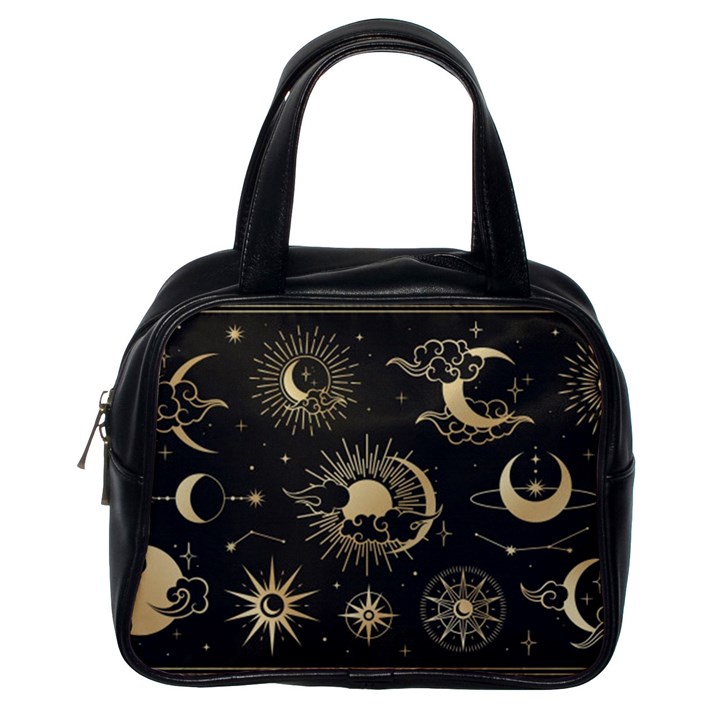 Asian-set-with-clouds-moon-sun-stars-vector-collection-oriental-chinese-japanese-korean-style Classic Handbag (One Side)