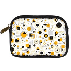 Flat-geometric-shapes-background Digital Camera Leather Case