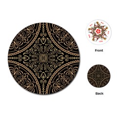 Zentangle-styled-ornament-pattern Playing Cards Single Design (round) by Wegoenart