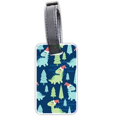 Cute-dinosaurs-animal-seamless-pattern-doodle-dino-winter-theme Luggage Tag (one Side) by Wegoenart
