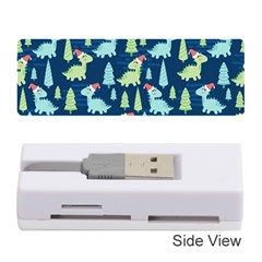 Cute-dinosaurs-animal-seamless-pattern-doodle-dino-winter-theme Memory Card Reader (stick) by Wegoenart