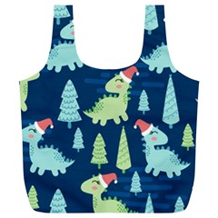 Cute-dinosaurs-animal-seamless-pattern-doodle-dino-winter-theme Full Print Recycle Bag (xl) by Wegoenart