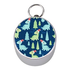 Cute-dinosaurs-animal-seamless-pattern-doodle-dino-winter-theme Mini Silver Compasses