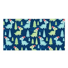 Cute-dinosaurs-animal-seamless-pattern-doodle-dino-winter-theme Satin Shawl 45  X 80  by Wegoenart