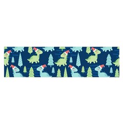 Cute-dinosaurs-animal-seamless-pattern-doodle-dino-winter-theme Oblong Satin Scarf (16  X 60 ) by Wegoenart