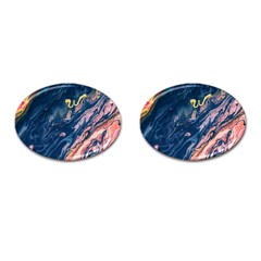 Liquid Abstract Paint Texture Cufflinks (oval) by Wegoenart