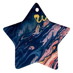 Liquid Abstract Paint Texture Star Ornament (two Sides) by Wegoenart