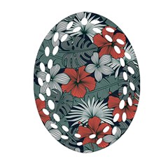 Seamless-floral-pattern-with-tropical-flowers Oval Filigree Ornament (two Sides) by Wegoenart