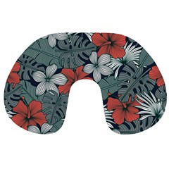 Seamless-floral-pattern-with-tropical-flowers Travel Neck Pillow by Wegoenart