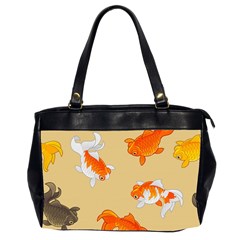Gold Fish Seamless Pattern Background Oversize Office Handbag (2 Sides)