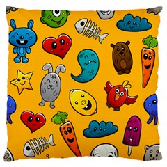 Graffiti Characters Seamless Ornament Large Flano Cushion Case (two Sides) by Wegoenart