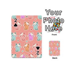 Cute Kawaii Kittens Seamless Pattern Playing Cards 54 Designs (mini) by Wegoenart