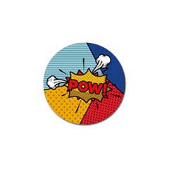 Pow Word Pop Art Style Expression Vector Golf Ball Marker (4 Pack) by Wegoenart