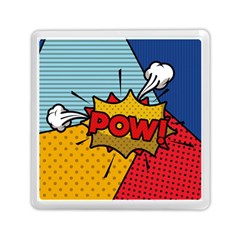 Pow Word Pop Art Style Expression Vector Memory Card Reader (square) by Wegoenart