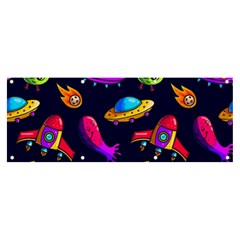 Space Pattern Banner And Sign 8  X 3  by Wegoenart