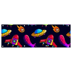 Space Pattern Banner And Sign 9  X 3  by Wegoenart