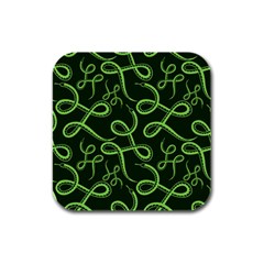 Snakes Seamless Pattern Rubber Square Coaster (4 Pack)