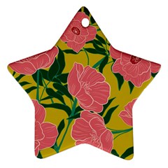 Pink Flower Seamless Pattern Ornament (star)