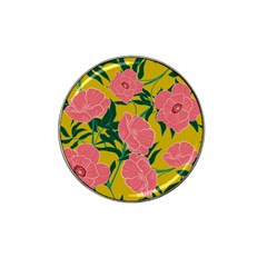 Pink Flower Seamless Pattern Hat Clip Ball Marker (10 Pack)