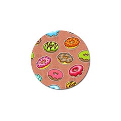 Doughnut Doodle Colorful Seamless Pattern Golf Ball Marker by Wegoenart