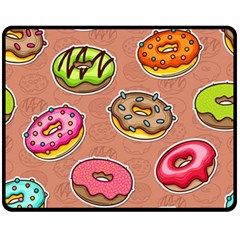 Doughnut Doodle Colorful Seamless Pattern Fleece Blanket (medium)  by Wegoenart