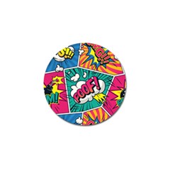 Comic Colorful Seamless Pattern Golf Ball Marker by Wegoenart